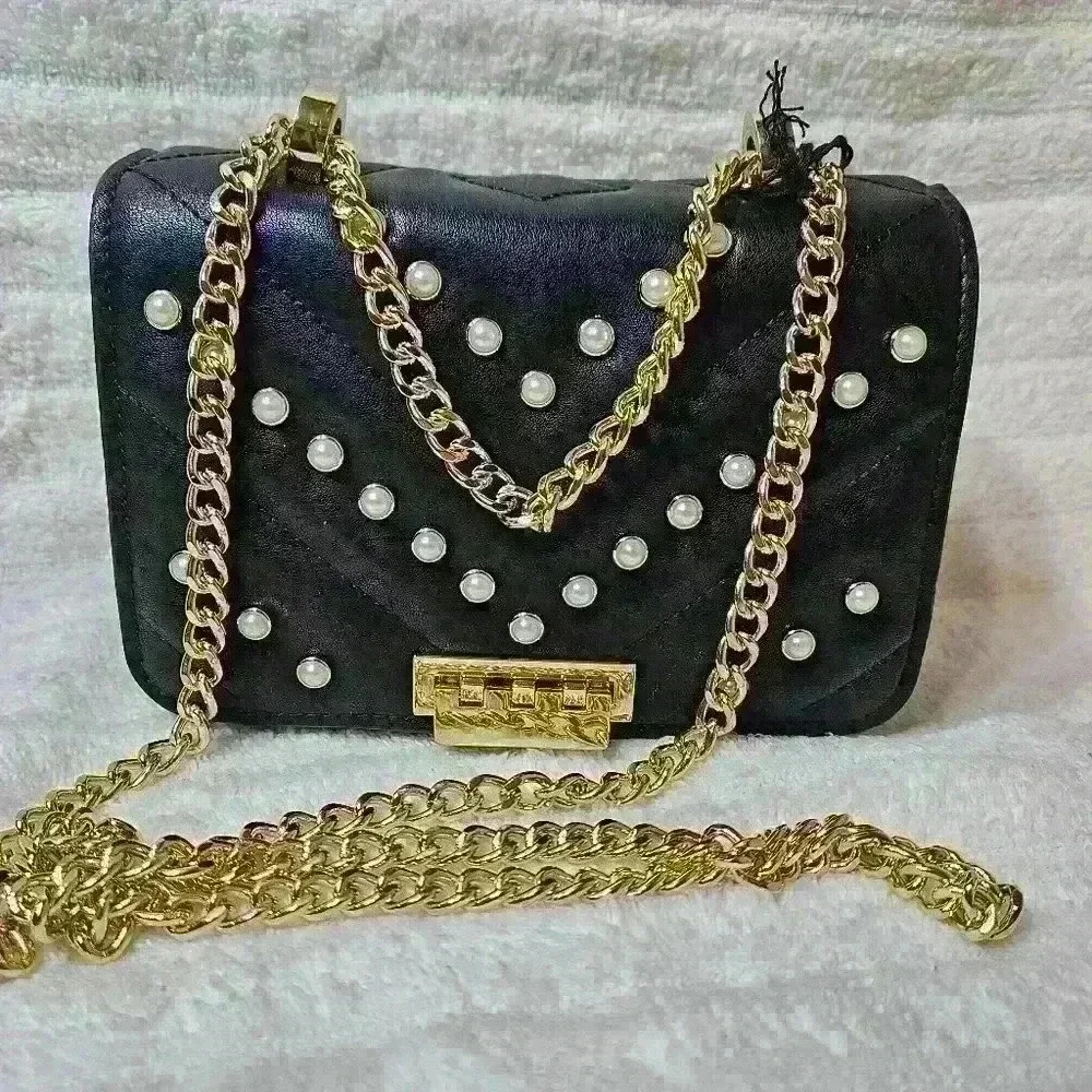 NWT Zac Posen mini Earthette faux-pearl embellished shoulder bag - Picture 7 of 8